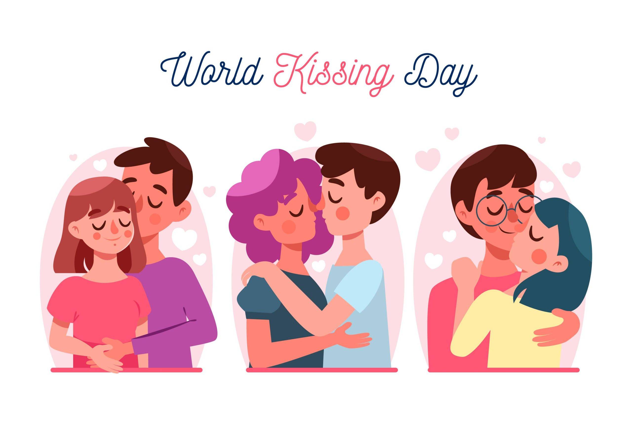 ilustrasi kartun hari ciuman internasional (freepik)