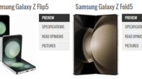 tangkapan layar samsung galaxy z flip 5 dan samsung galaxy z fold 5 (gsmarena)