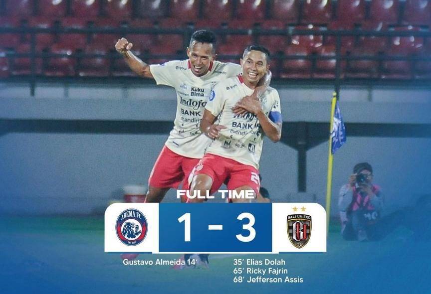 Hasil Skor Bali United vs Arema FC: Comeback 3-1 (instagram/ liga1match)