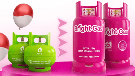 ilustrasi bright gas hijau dan pink (instagram/ brightgas)