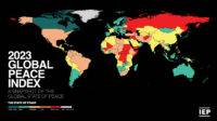 ilustrasi peta dunia global peace index (vision of humanity)