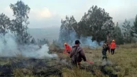Pemadaman kebakaran hutan di Kawasan Wisata Kawah Wurung Ijen Bondowoso (times indonesia)