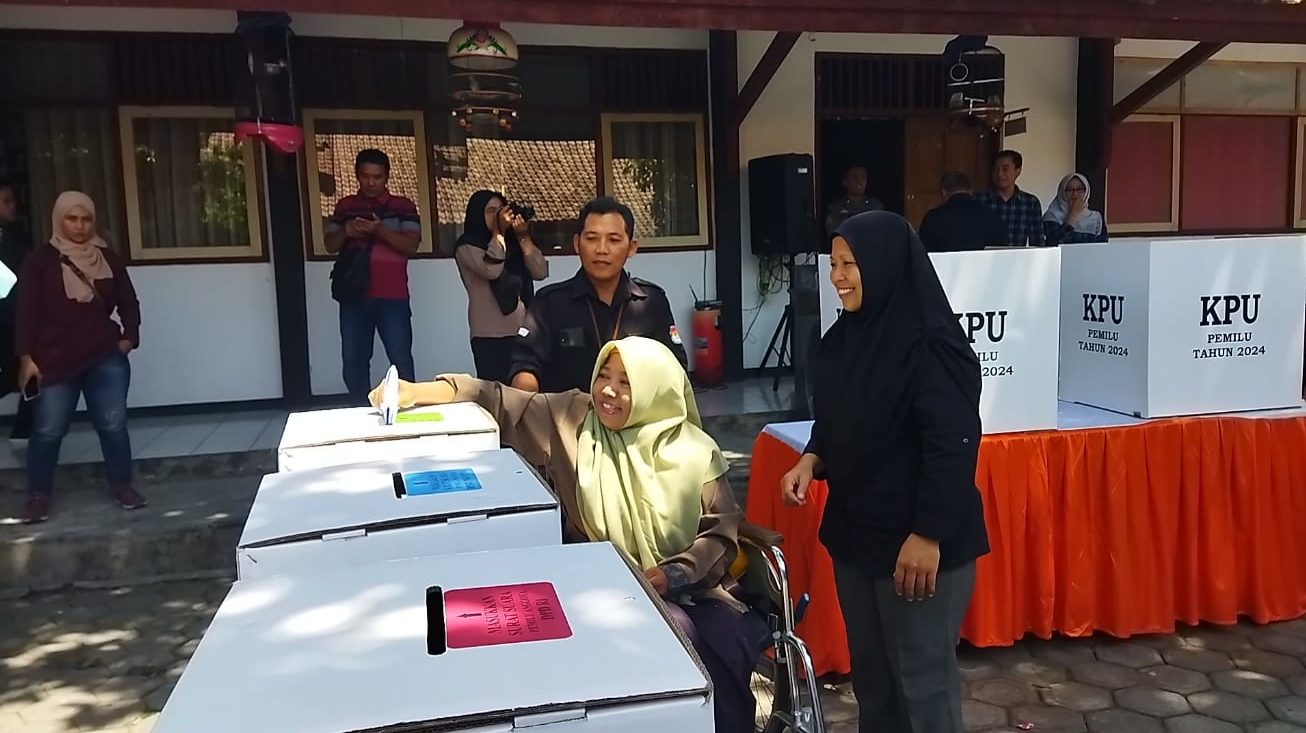 Sosialisasi pemungutan suara disabilitas di Kantor KPU Kota Kediri