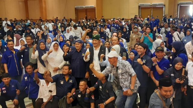 Foto: Dewan Pimpinan Daerah (DPD) Partai Nasional demokrat (Nasdem) melakukan konsolidasi pemenangan Deny Widyanarko dan Mudawamah di Pemilihan Bupati dan Wakil Bupati (Pilbup) Kediri 2024. (Anis/metaranews)