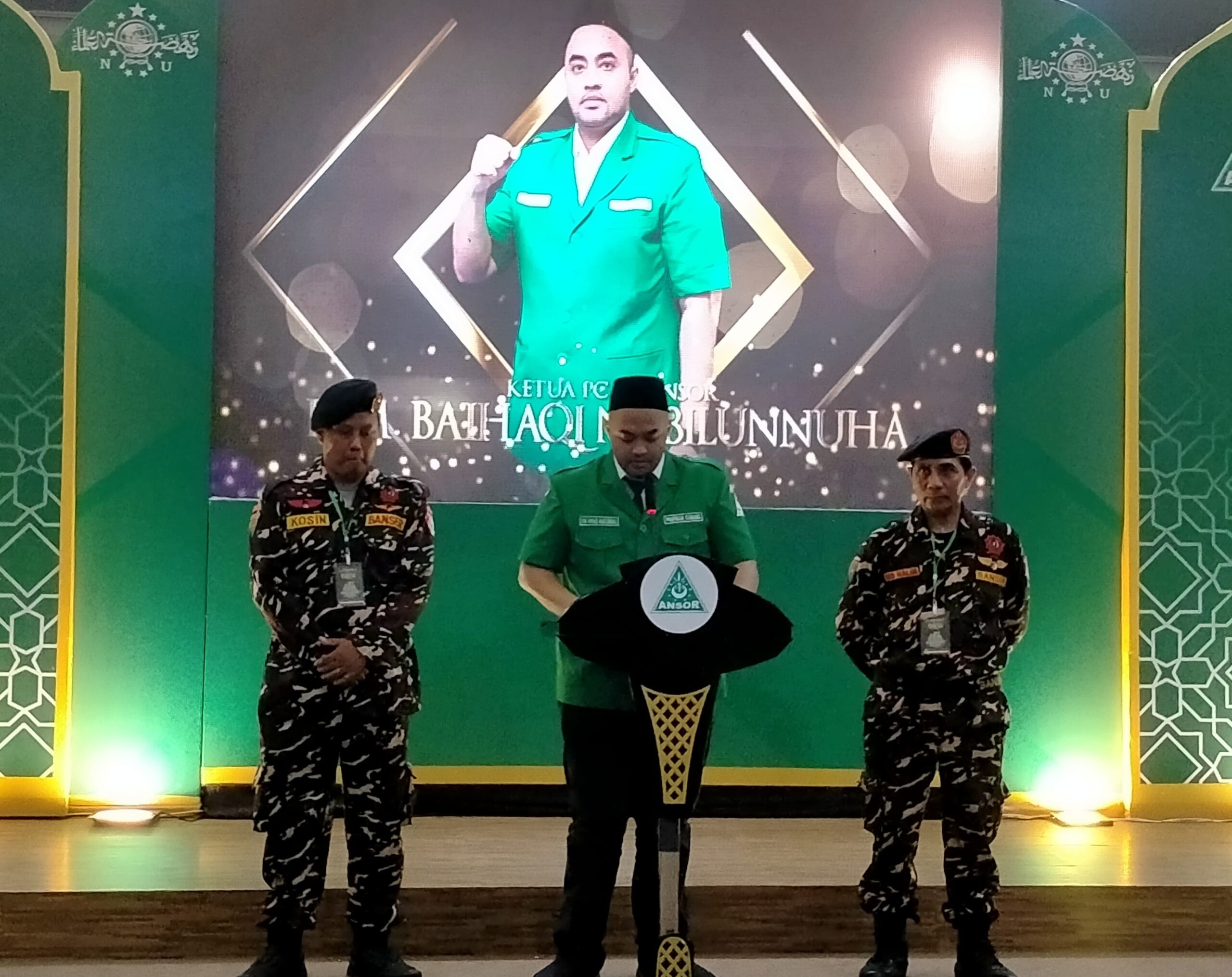 Pengambilan sumpah jabatan kepada struktur kepengurusan PC GP Ansor Kota Kediri di Ruang Joyoboyo, Pemerintah Kota Kediri, Minggu (6/7/2025). Dock : MNasrul/Metaranews.co