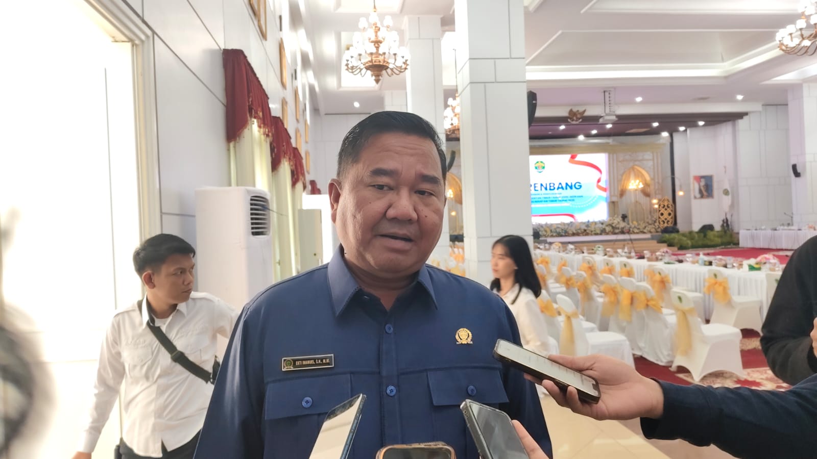 Ekti saat menghadiri Musyawarah Perencanaan Pembangunan (Musrenbang) RPJMD Kaltim 2025–2029 di Pendopo Odah Etam (Ubaidhillah/Metaranews)