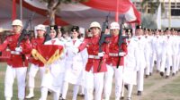 Upacara penurunan bendera Merah Putih di Alun-alun Jember, Minggu (17/8/2025). (Foto: Dok/Diskominfo Jember - Metaranews.co)