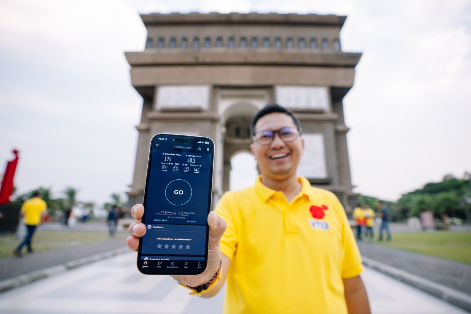 Uji sinyal kuat indosat di Kediri (Istimewa)